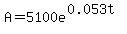 A=5100e%5E%280.053t%29