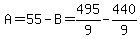 A=55-B=495%2F9-440%2F9
