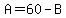 A=60-B
