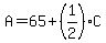 A=65%2B%281%2F2%29C