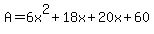 A=6x%5E2%2B18x%2B20x%2B60