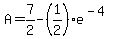 A=7%2F2-%281%2F2%29e%5E%28-4%29