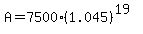 A=7500%281.045%29%5E%2819%29
