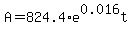 A=824.4%2Ae%5E0.016t