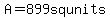 A=899squnits