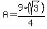 A=9%28sqrt%283%29%29%2F4