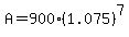 A=900%281.075%29%5E7