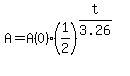 A=A%280%29%281%2F2%29%5E%28t%2F3.26%29
