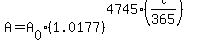 A=A%5B0%5D%2A%281.0177%29%5E%284745%2A%28t%2F365%29%29