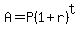 A=P%281%2Br%29%5Et