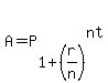 A=P%5B1%2B%28r%2Fn%29%5D%5Ent