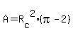 A=R%5Bc%5D%5E2%28pi-2%29