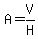 A=V%2FH