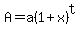 A=a%281%2Bx%29%5Et