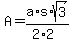 A=a%2As%2Asqrt%283%29%2F%282%2A2%29