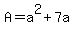 A=a%5E2%2B7a