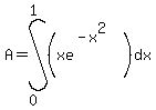 A=int%28%28xe%5E%28-x%5E2%29%29%2Cdx%2C0%2C1%29