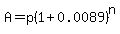 A=p%281%2B0.0089%29%5En