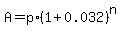 A=p%2A%281%2B0.032%29%5En
