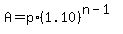 A=p%2A%281.10%29%5E%28n-1%29