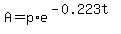 A=p%2Ae%5E%28-0.223t%29