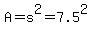 A=s%5E2=7.5%5E2