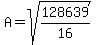 A=sqrt%28128639%2F16%29