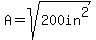 A=sqrt%28200in%5E2%29