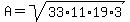A=sqrt%2833%2A11%2A19%2A3%29