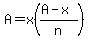 A=x%28%28A-x%29%2Fn%29