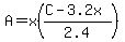 A=x%28%28C-3.2x%29%2F2.4%29