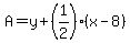 A=y%2B%281%2F2%29%28x-8%29