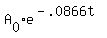 A%5B0%5De%5E%28-.0866t%29