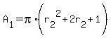 A%5B1%5D=pi%2A%28r%5B2%5D%5E2%2B2r%5B2%5D%2B1%29