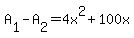 A%5B1%5D+-+A%5B2%5D+=+4x%5E2%2B100x