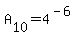 A%5B10%5D=4%5E%28-6%29