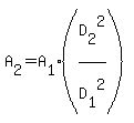 A%5B2%5D=A%5B1%5D%2A%28D%5B2%5D%5E2%2FD%5B1%5D%5E2%29%29