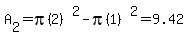 A%5B2%5D=pi%282%29%5E2-pi%281%29%5E2=9.42