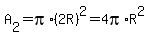 A%5B2%5D=pi%2A%282R%29%5E2=4pi%2AR%5E2