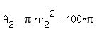 A%5B2%5D+=+pi%2Ar%5B2%5D%5E2+=+400%2Api