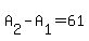 A%5B2%5D+-+A%5B1%5D+=+61