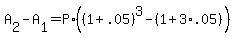 A%5B2%5D+-+A%5B1%5D+=+P%2A%28%281+%2B+.05%29%5E3+-+%281+%2B+3%2A.05%29%29