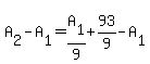 A%5B2%5D-A%5B1%5D=A%5B1%5D%2F9%2B93%2F9-A%5B1%5D