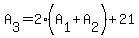 A%5B3%5D=2%28A%5B1%5D%2BA%5B2%5D%29%2B21