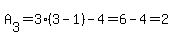 A%5B3%5D=3%283-1%29-4=6-4=2