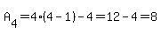 A%5B4%5D=4%284-1%29-4=12-4=8