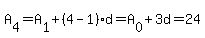 A%5B4%5D=A%5B1%5D%2B%284-1%29d=A%5B0%5D%2B3d=24