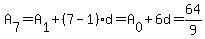 A%5B7%5D=A%5B1%5D%2B%287-1%29d=A%5B0%5D%2B6d=64%2F9