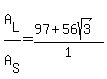 A%5BL%5D%2FA%5BS%5D+=+%2897%2B56sqrt%283%29%29%2F1