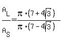 A%5BL%5D%2FA%5BS%5D+=+%28pi%2A%287%2B4sqrt%283%29%29%29%2F%28pi%2A%287-4sqrt%283%29%29%29
